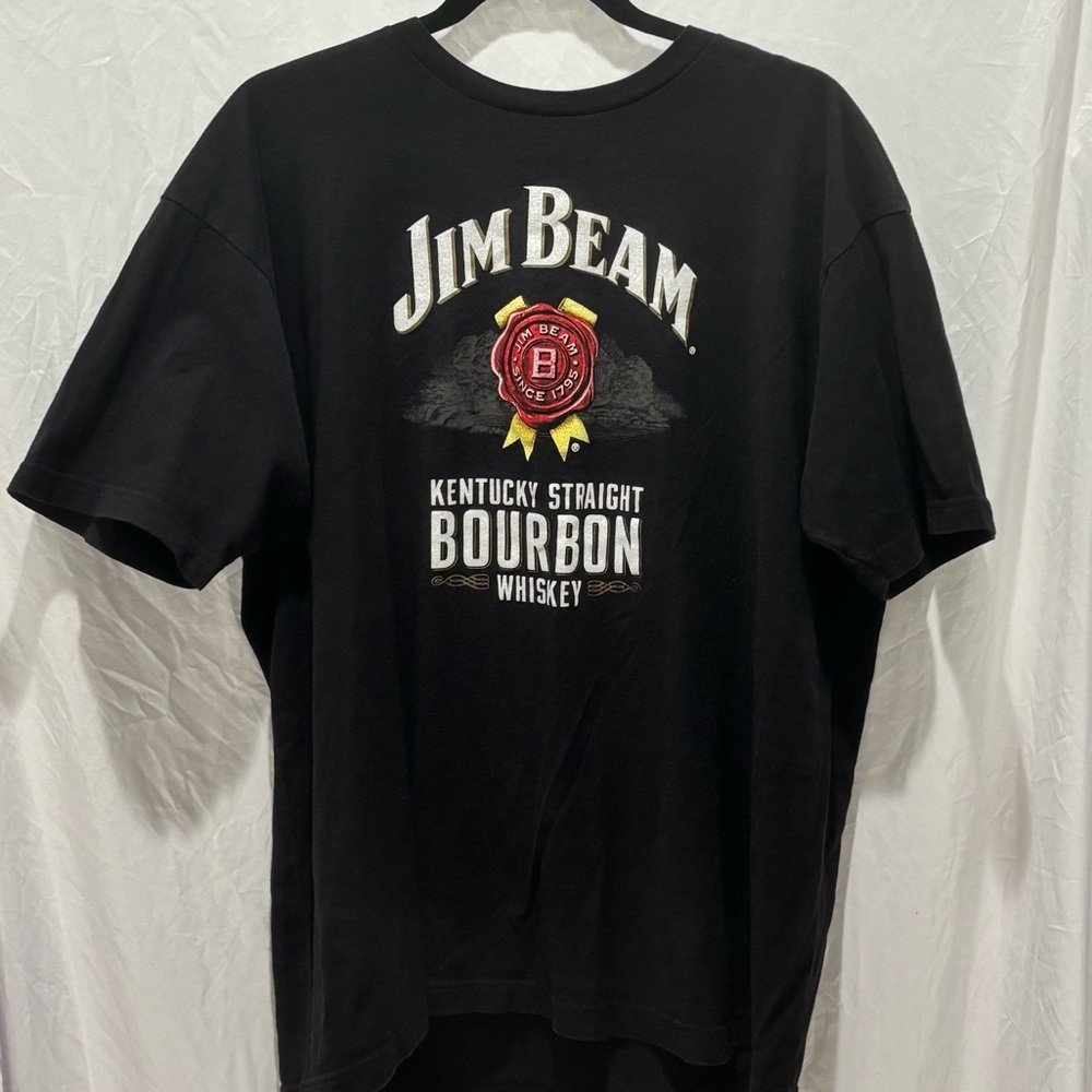 Jimbeam Graphic Men's Cotton Black Tee T-Shirt Kentucky Straight Bourbon Size XL